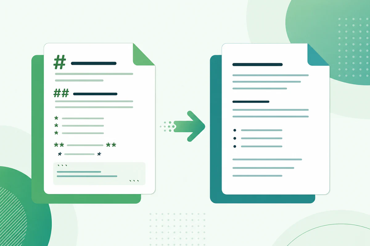 Convert markdown documents to plain text online